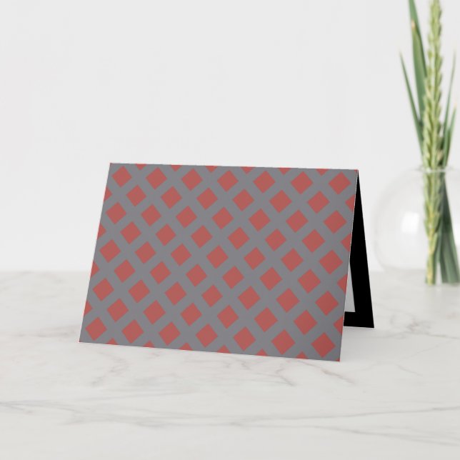 Red och Grått Gingham Mönster Kort (Framsida)