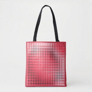 Red och grått plaid grunge tygkasse