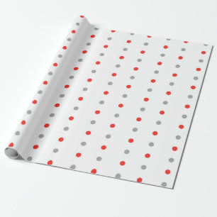 Red och Grått Polka Dot Mönster Presentpapper