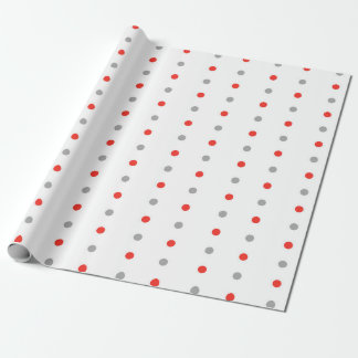 Red och Grått Polka Dot Mönster Presentpapper