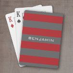Red och Grått Rugby Rand med eget namn Casinokort<br><div class="desc">En manlig mönster för killarna i din familj. En djärv och modern design med ett område för anpassad text. Om du behöver justera teckningen eller ändra teckensnittet kan du klicka på anpassningsområdet. Då kommer du till designen i verktyg där du kan göra många ändringar.</div>