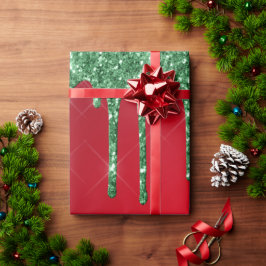 Red och grönt glitter christmas presentpapper