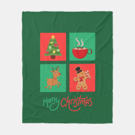 red och grönt god jul design fleecefilt