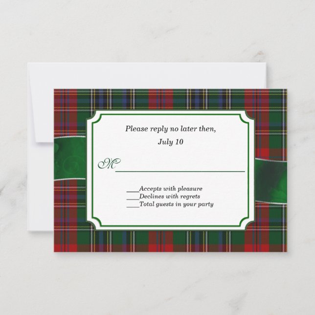 Red och Grönt MacClain Tartan Bröllop OSA (Framsida)