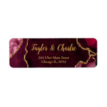 Red och Guld Agate Marble Bröllop