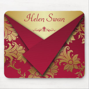 Red och Guld Baroque Mousepad Musmatta
