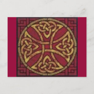 Red och Guld Celtic Knot Vykort