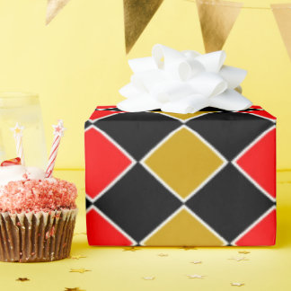 Red och Guld Harlequin Presentpapper