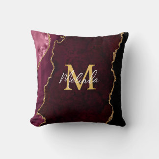 Red och Guld Marble Agate Kudde