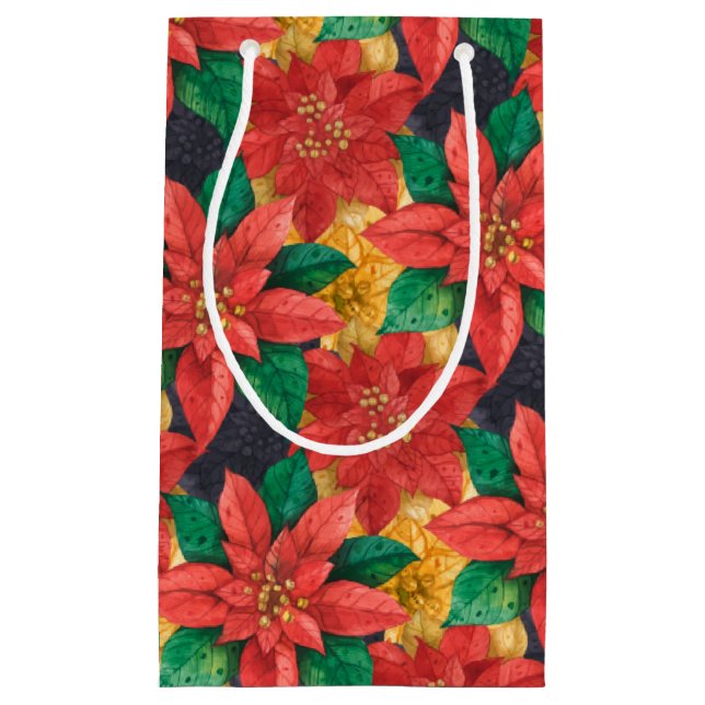 Red och Guld Poinsettias jul (Framsidan)