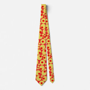 Red och Guld Polka dots Tie Slips