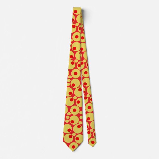 Red och Guld Polka dots Tie Slips (Framsida)