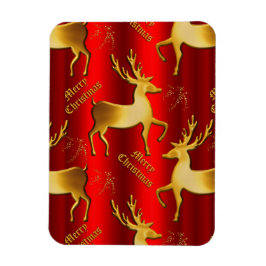 Red och Guld Reindeer God jul Magnet