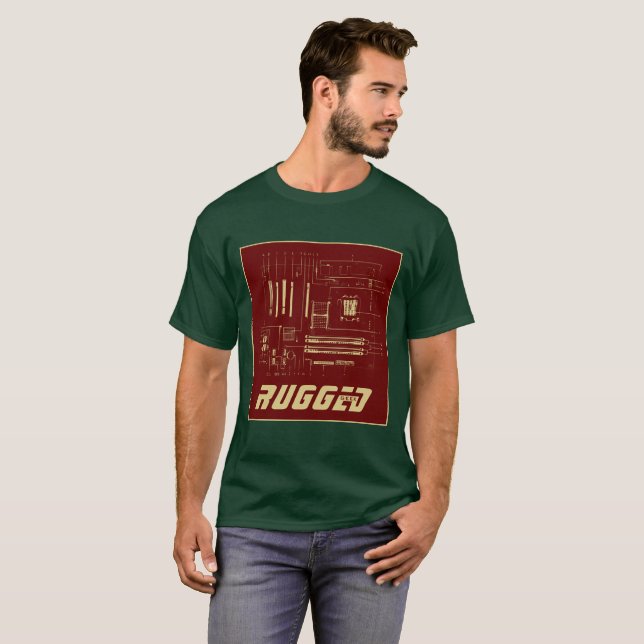 Red och guld Tech | Kretskort | Moderkort T Shirt (Hel framsida)