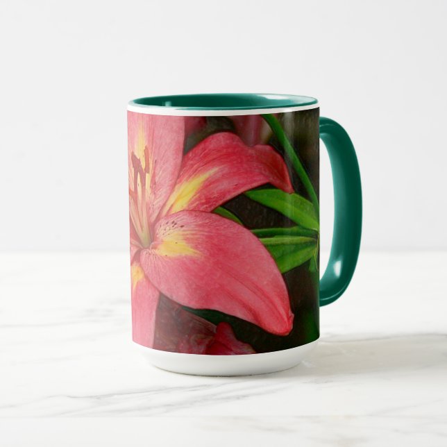 RED OCH GULT DAGLILIGEN COFFEE MUGG (Framsida höger)