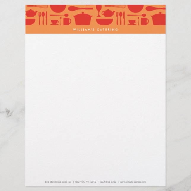 RED OCH ORANGE KITCHEN COLLAGE Letterhead Brevhuvud (Framsida)