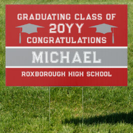 Red och Silver Grått School Färg Studenten