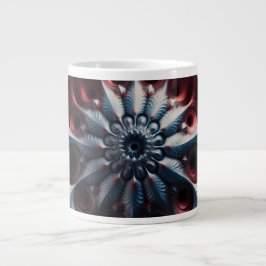 Red och Silver Juliabrot Fractal Jumbo Mugg