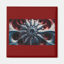 Red och Silver Juliabrot Fractal Magnet