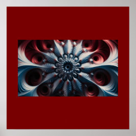 Red och Silver Juliabrot Fractal Poster