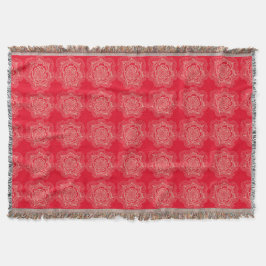 Red och Tan Mandala Mönster Blanket Filt