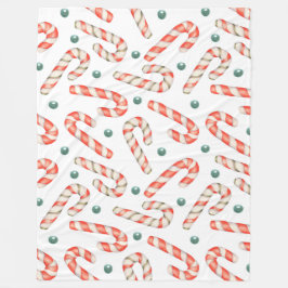 RED- OCH WHITE CHRISTMAS-POLKAGRISAR FLEECEFILT