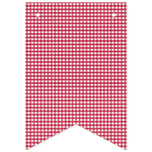 Red och White Gingham. Vimplar (Första flaggan)