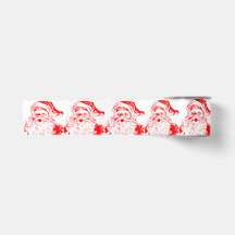 RED OCH WHITE SANTA WIDE Ribbon