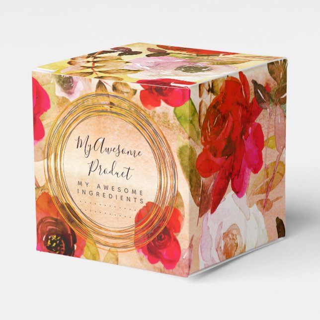 Red Ochre Gult Blommigt Branded Product Business Presentaskar (Framsidan Sidan)