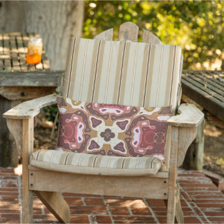 Red Ochre Mustard Gult Taupe Brown Tribal Art Lumbarkudde