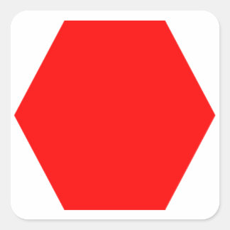 Red Octagon Sticker (för koks 12+) Fyrkantigt Klistermärke