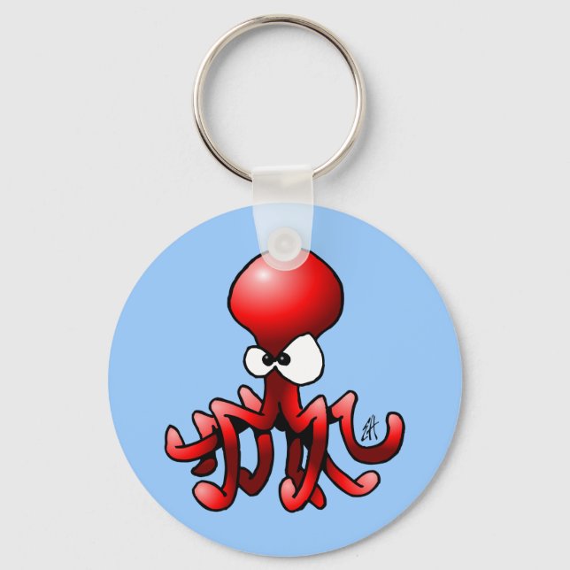 Red Octopus Nyckelring (Framsida)
