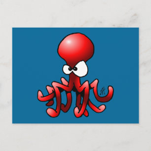 Red Octopus Vykort