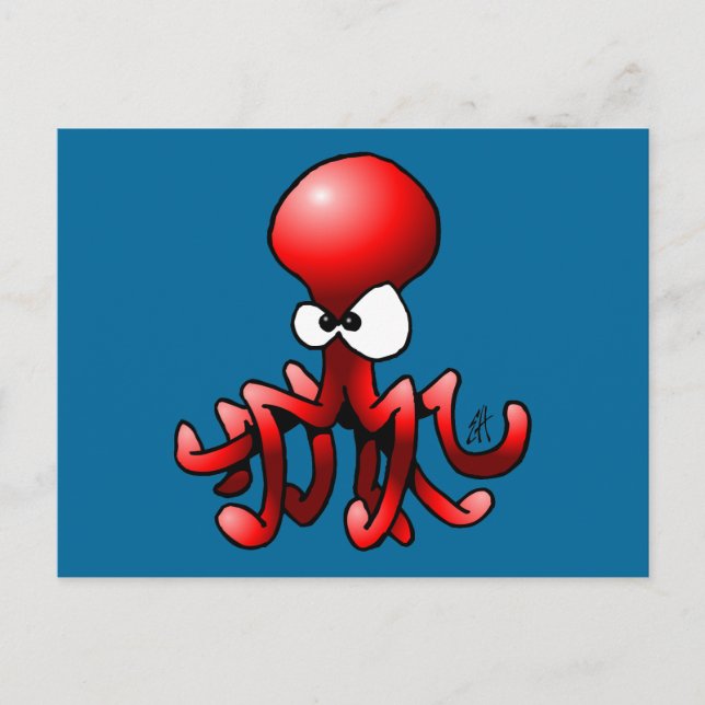 Red Octopus Vykort (Framsida)
