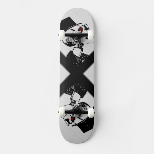Red Öga Preacher Skeleton Skate Board (Framsida)