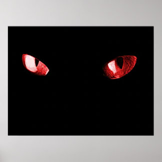 Red Ögon Cat Poster