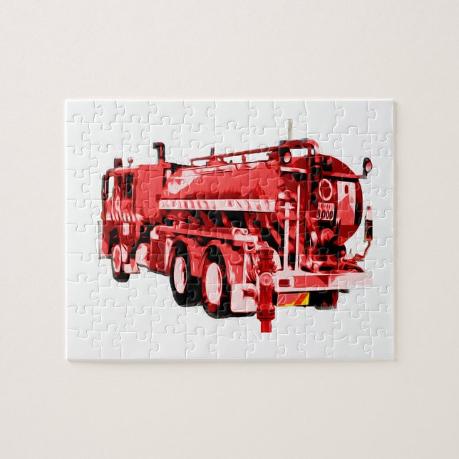 Red Oil Pavisserligen Fire Engine, Jigszawa Puzzle Pussel (Horisontell)