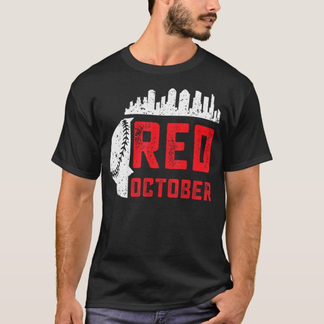 Red oktober Philly Philadelphia Baseball Retro Him T Shirt (Framsida)