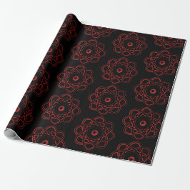 Red on Black Atom Symbols Presentpapper