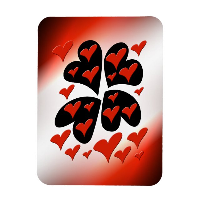 Red on Black Hearts Magnet (Vertikal)