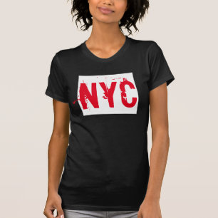 Red on Black New York City Shirt NYC City Shirts T
