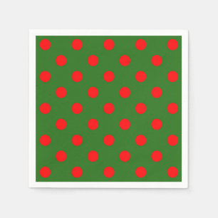 Red on Grönt Polka dots Mönster Design Pappersservett