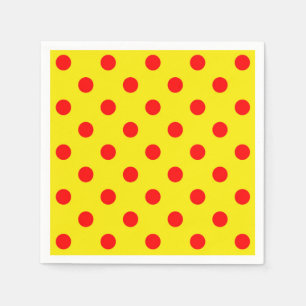 Red on Gult Polka dots Mönster Design Pappersservett