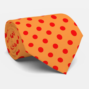 Red on Orange Polka dots Mönster Design Slips