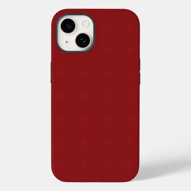 Red on Red Flowers Telefon Case (Baksida)