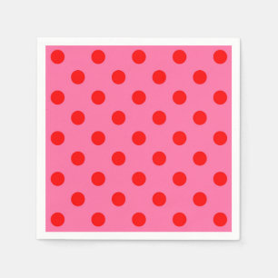 Red on Rosa Polka dots Mönster Design Pappersservett