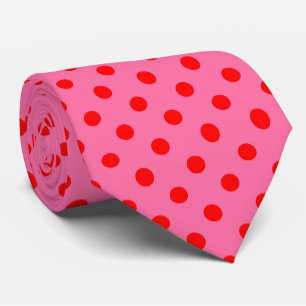 Red on Rosa Polka dots Mönster Design Slips