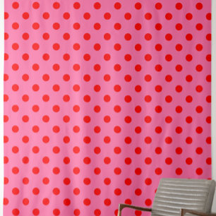 Red on Rosa Polka dots Mönster Design Tyg
