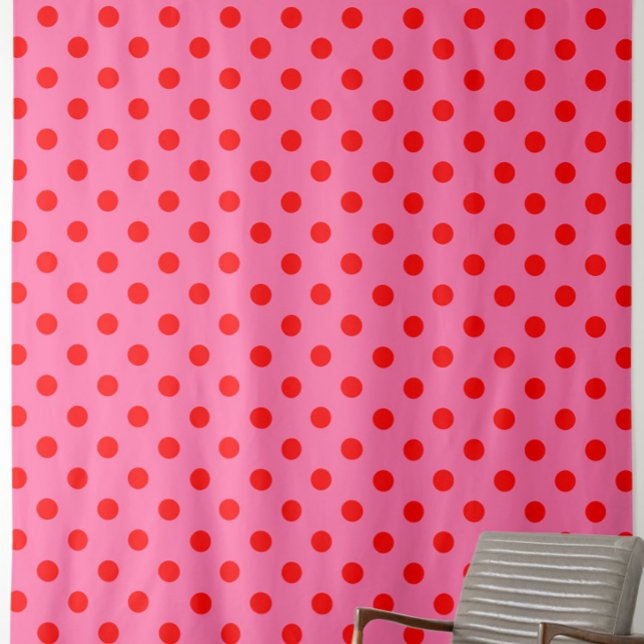 Red on Rosa Polka dots Mönster Design Tyg (Skapare uppladdad)