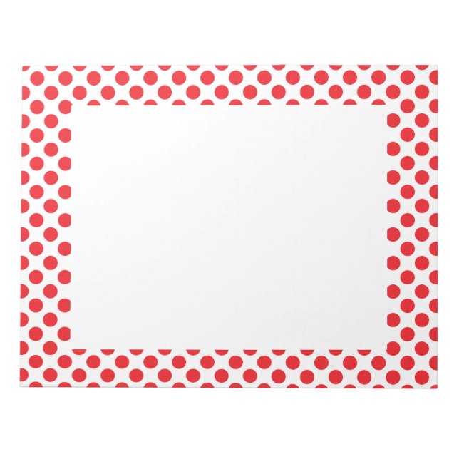 Red on White Polka Dot Anteckningsblock (Framsida)